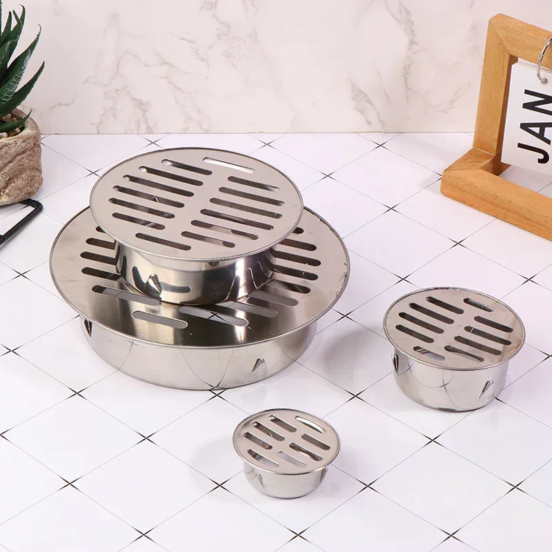 Drain 50/70/110/150MM Stainless Steel Balcony Drainage Roof Round Floor Drain Cover Rain Pipe Cap Drain Pipe Floor Drain Floor - view 4