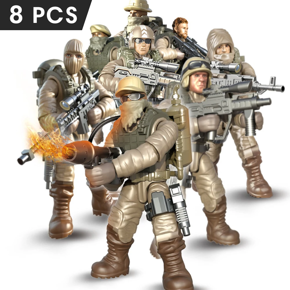 

Desert Eagle Special Forces Building Block Soldier Armed Character Assembly Toys Assemble Joint Can Twist Warrior Figure Model