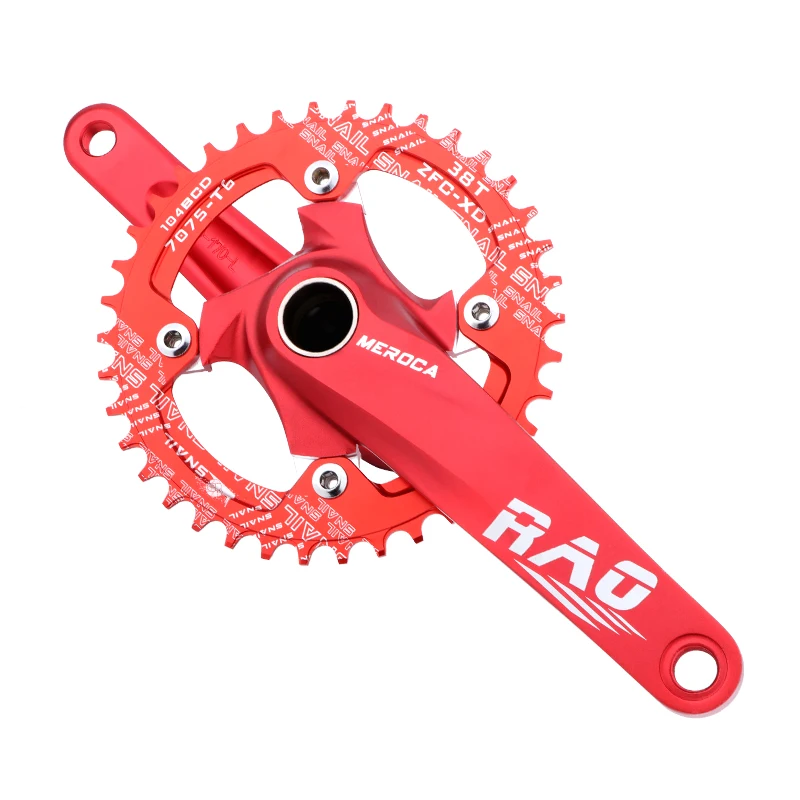 MEROCA RAO mtb Crankset Hollow Integrated Crank Arms For Bicycle Mountain Bike 104 Bcd Single Chainring Connecting Rods parts