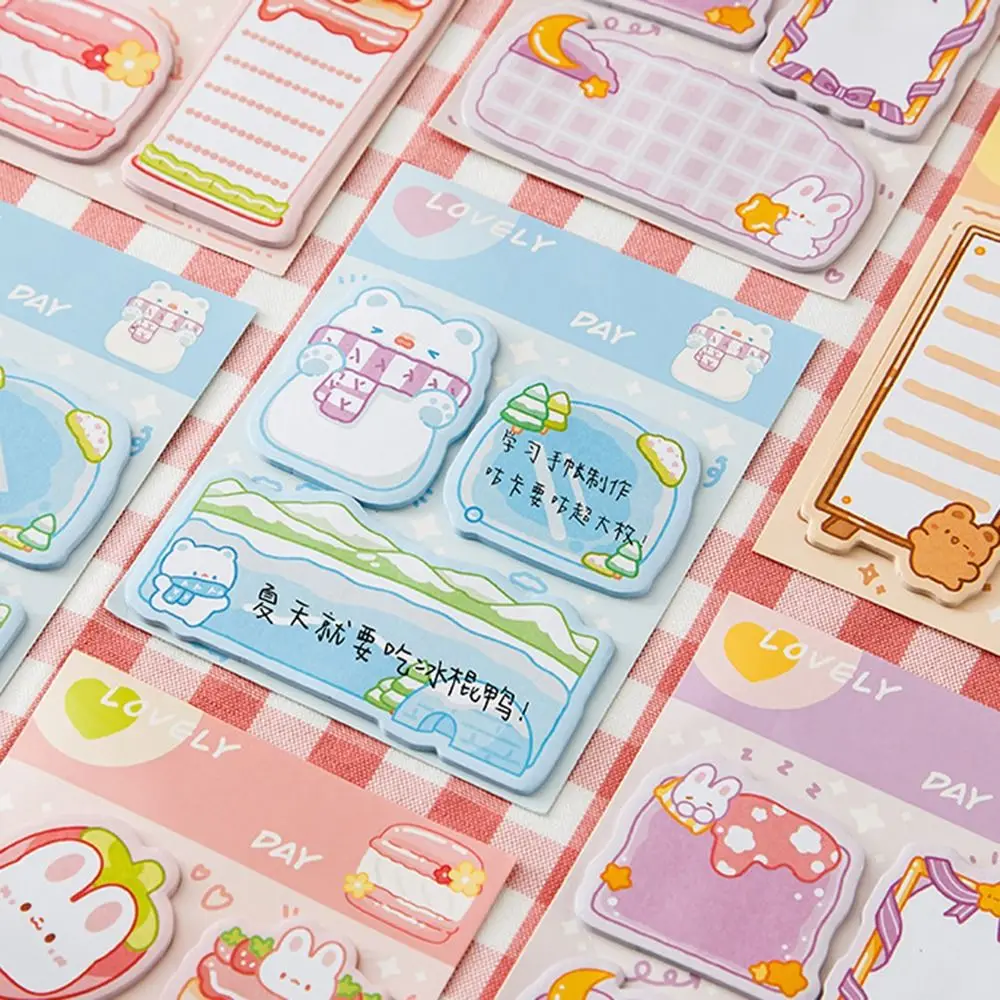 60 แผ่น Kawaii Creative COMBINATION Sticky Notes การ์ตูน Self-กาว Sticky Note Pads แบบพกพารูปพิเศษ Memo Pads เด็ก