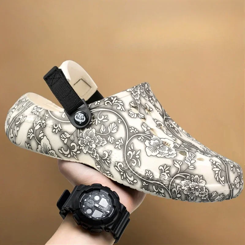 

Лето 2023, мужские сандалии, новая домашняя садовая обувь, удобные и легкие мужские тапочки, нескользящие шлепанцы с мягкой подошвой, сандалии