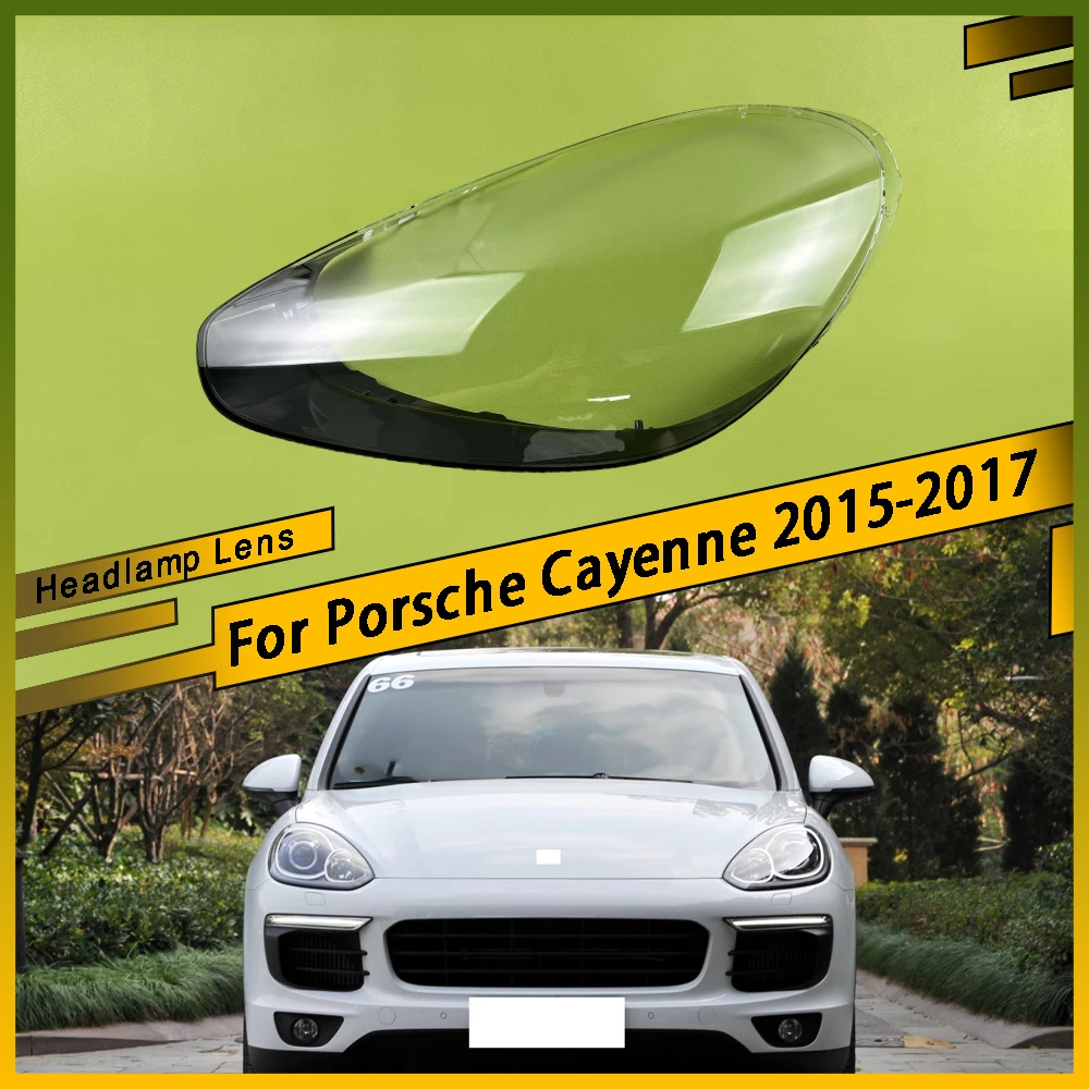 

Front Car Protective Headlight Glass Lens Cover Shade Shell Transparent Light Housing Lamp For Porsche Cayenne 2015 2016 2017