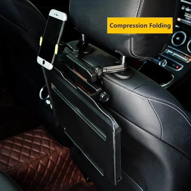 Car Rear Seat Folding Desk Laptop Tray Food Desk Portable Office Table Automotive General Multifunction with mobile phone holder