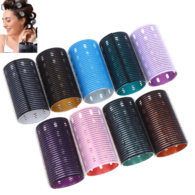 〔R〕Color Aluminum Core Thermal Hair Rollers Self Adhesive Hair Roll 5x9cm 3x9cm Nylon Hook Fast Heating Self Gripping view 2