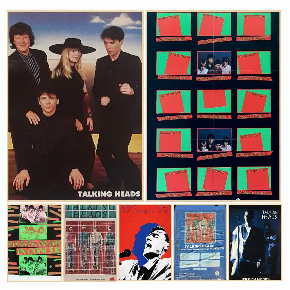 band T-Talking Heads-S Poster Decorative Wall Art Sticker for Cafe Office Bedroom and Living Room