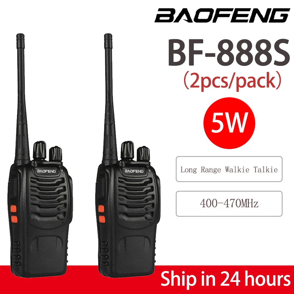 

Baofeng BF-888S Long Range Walkie Talkie 5w UHF 400-470MHz Long Range Two-way Radio Transceiver USB for Hunting