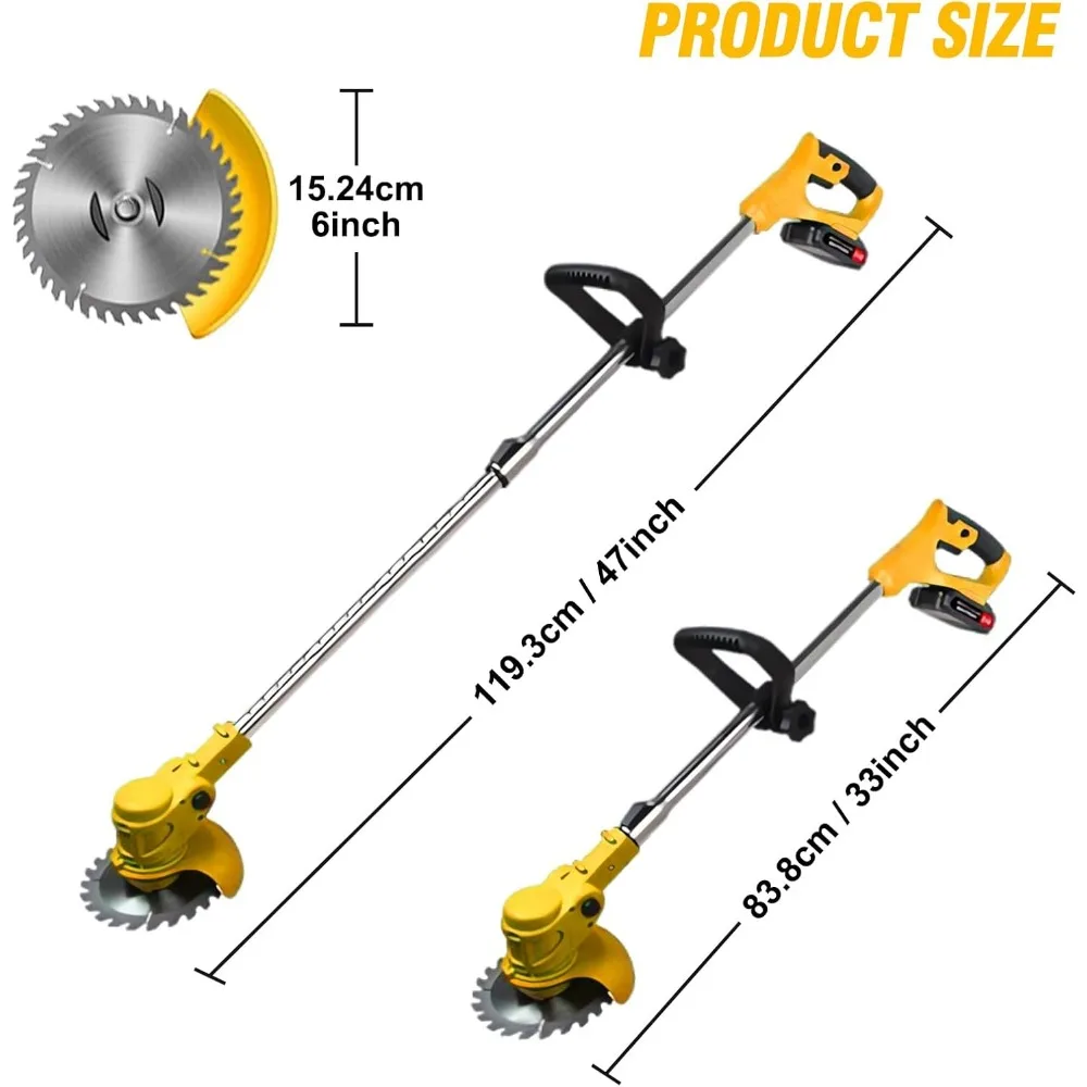 24V Cordless Electric Weed Wacker with 2 Batteries & Fast Charger, Lightweight 3-in-1 Trimmer for Garden Lawn