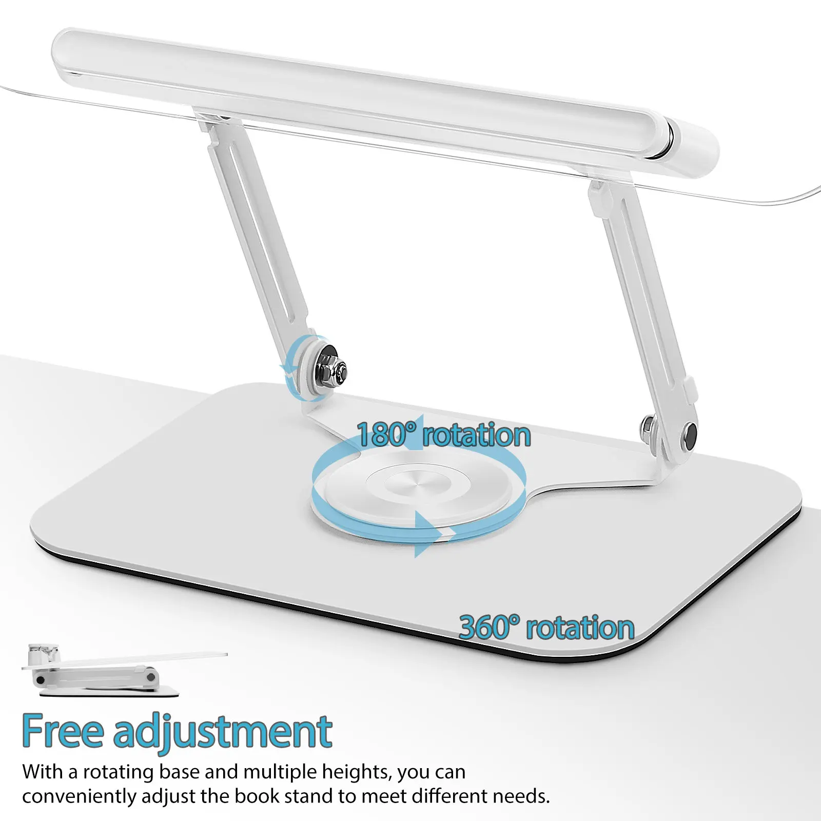 Acrylic Adjustable Rotating Reading Stand Holder For Study Room Desk Book Clear Desktop Studying Working