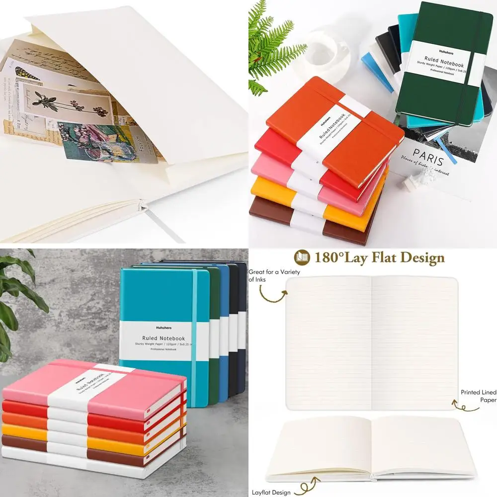 

Тетрадь в твердом переплете формата 5 x 8.25 с линованными страницами, плотная бумага премиум-класса, для дома, школы или офиса