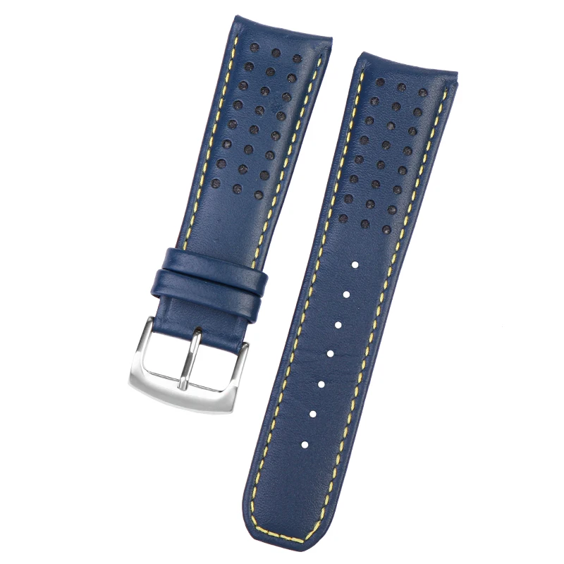 Genuine Leather Watch Strap For Citizen Blue Angel AT8020-54L/AT8020-03L JY8078 curved end Cowhide Men soft watchband 22mm 23mm