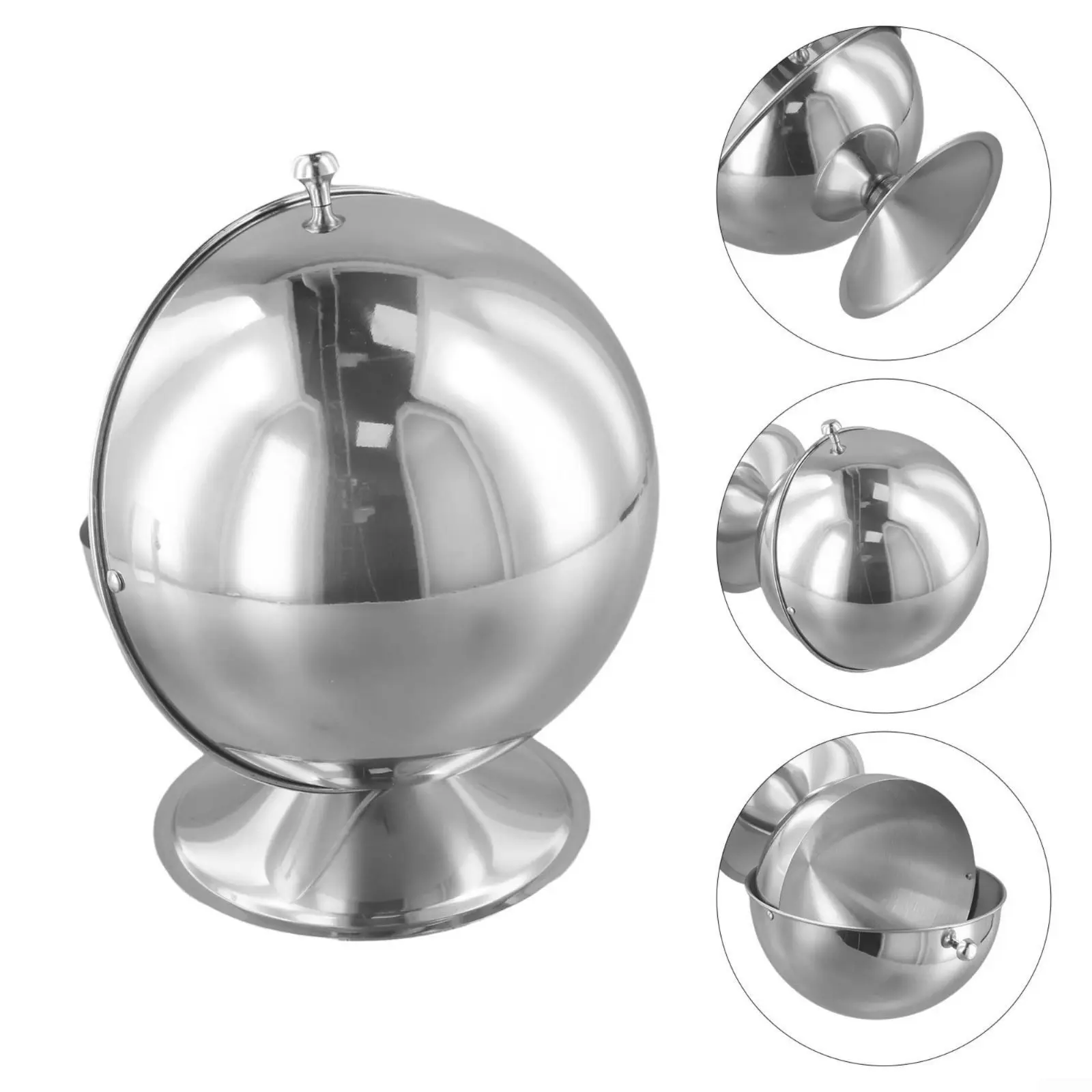 

Sugar Lump Holder Rust-Resistant Ball Shape Sugar Jar Stainless Steel Candy Jar Dustproof Kitchenware Polished Finish