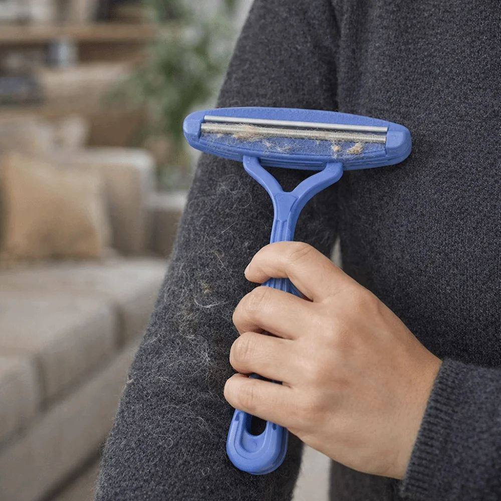 Double Sided Clothing Scraper Manual Portable Lint Cleaner Lint Roller Multi-Functional Fur Removal Tool Couch Cleaning