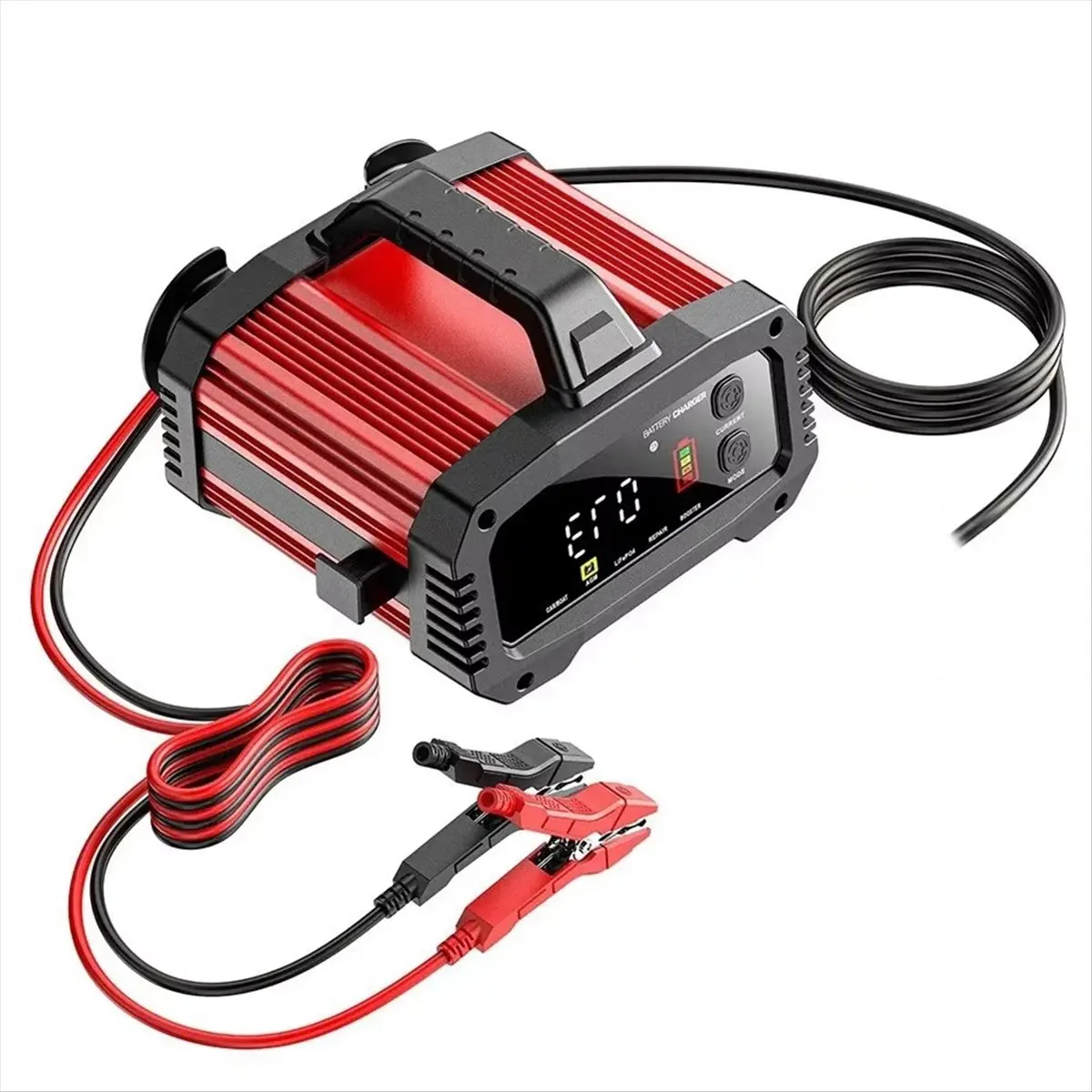 ☶❈＊♥AC1251- 25A/15A Car Battery Charger for 12V-24V Motorcycle Lead Acid GEL LiFePo4 Battery Car Booster Pulse Repair US PLUG