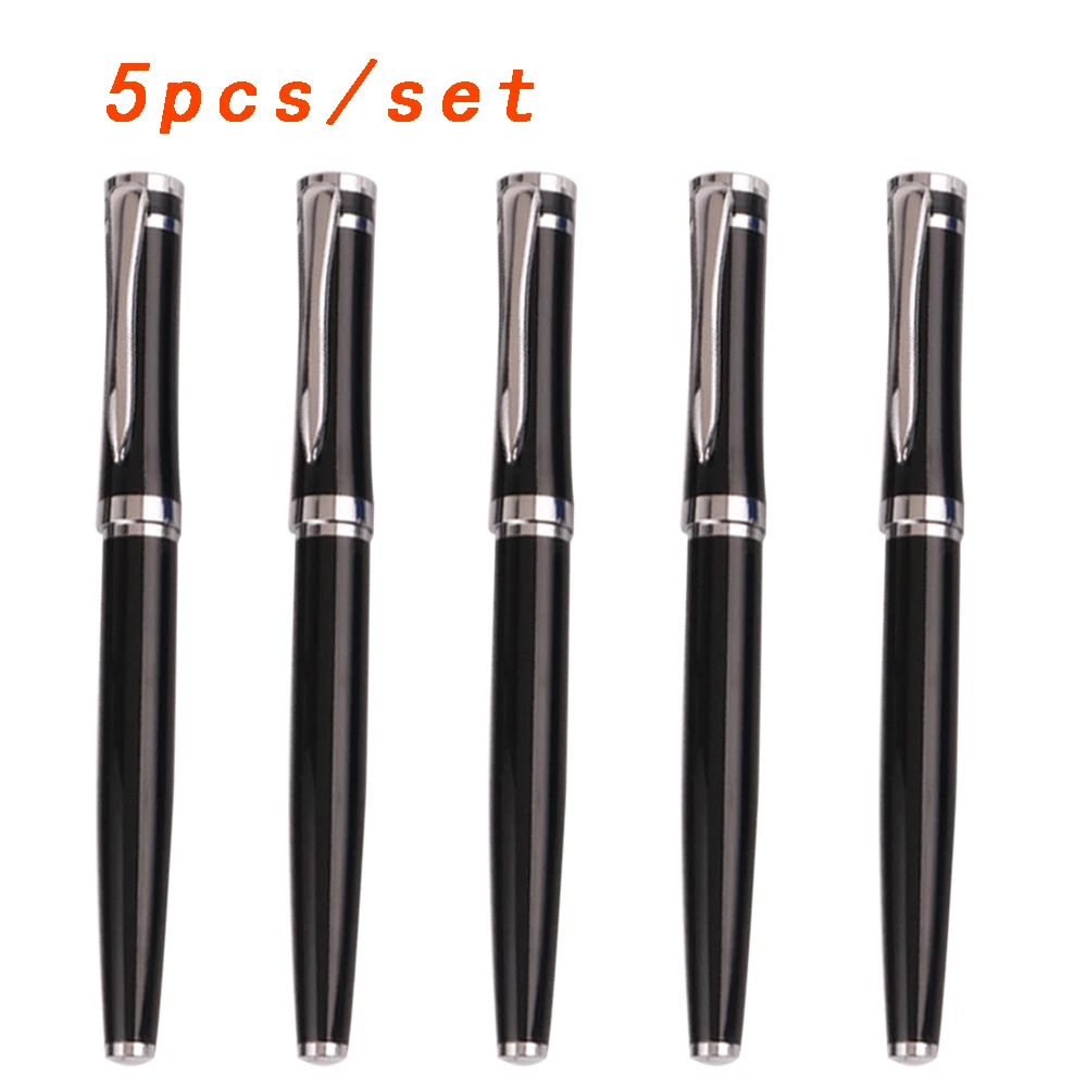 5pcs/set Customized Gel Pen Engraving Name Luxury Metal Business Writing Office Stationery Gift School Supplier Ballpoint