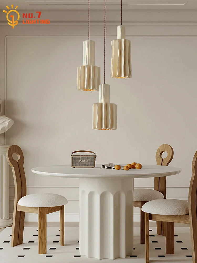 

French Design Wabi-sabi Industrial Resin Pendant Lights LED E27 Modern Light Fixtures Restaurant Living/Dining Room Bedroom Cafe