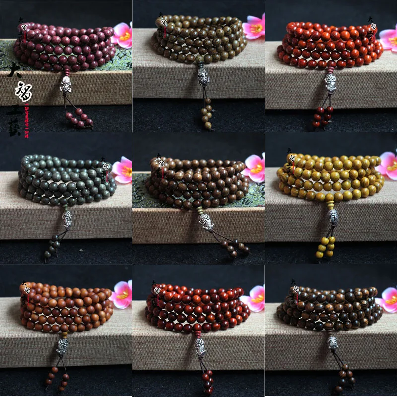 

Bracelet Wholesale Pterocarpus Santalinus Bracelet Ebony Buddha Beads Cypress Bracelet with Accessories 108Beads Bracelet
