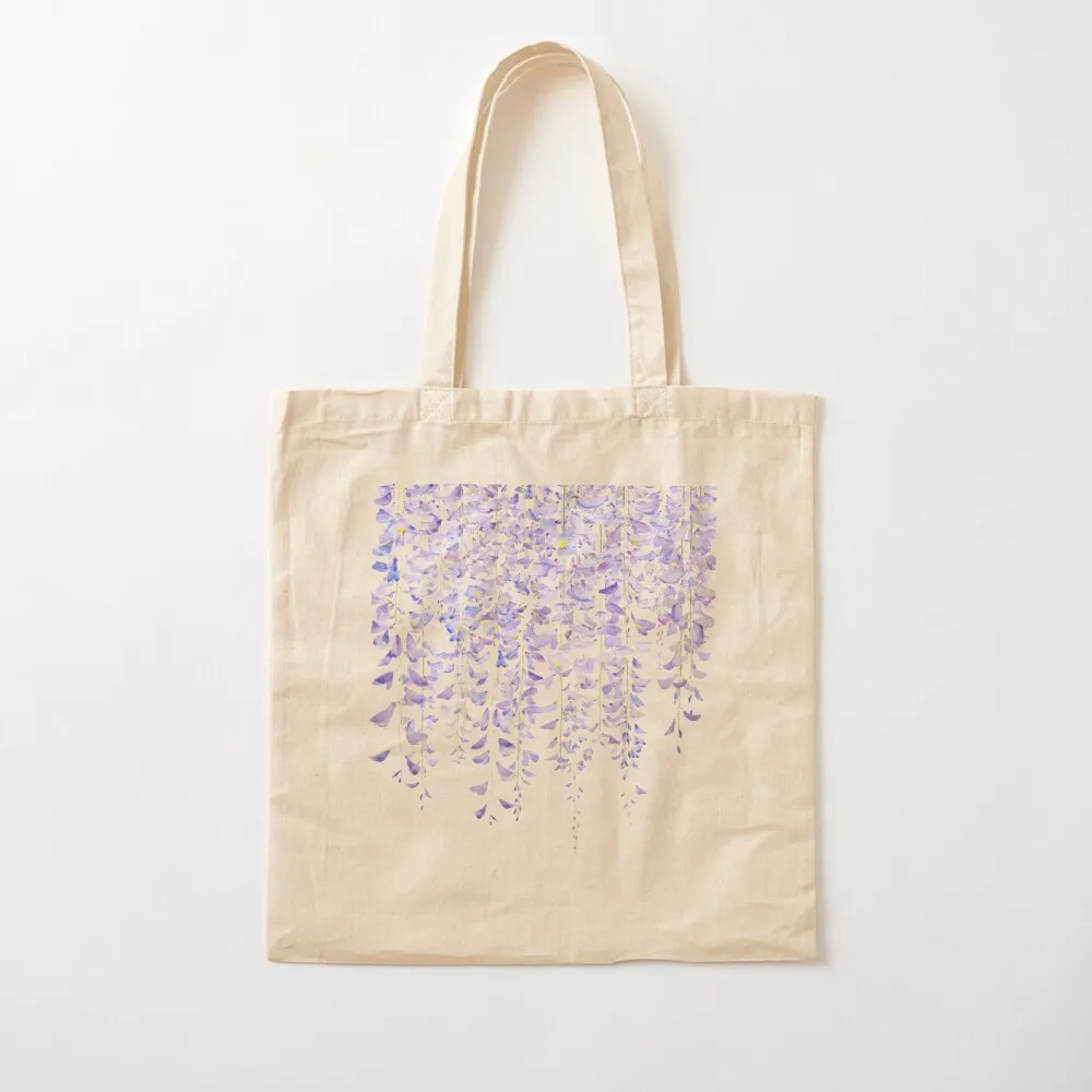 hand painted purple wisteria in bloom watercolor 2021 Tote Bag cute tote bag Gift bag Canvas Tote