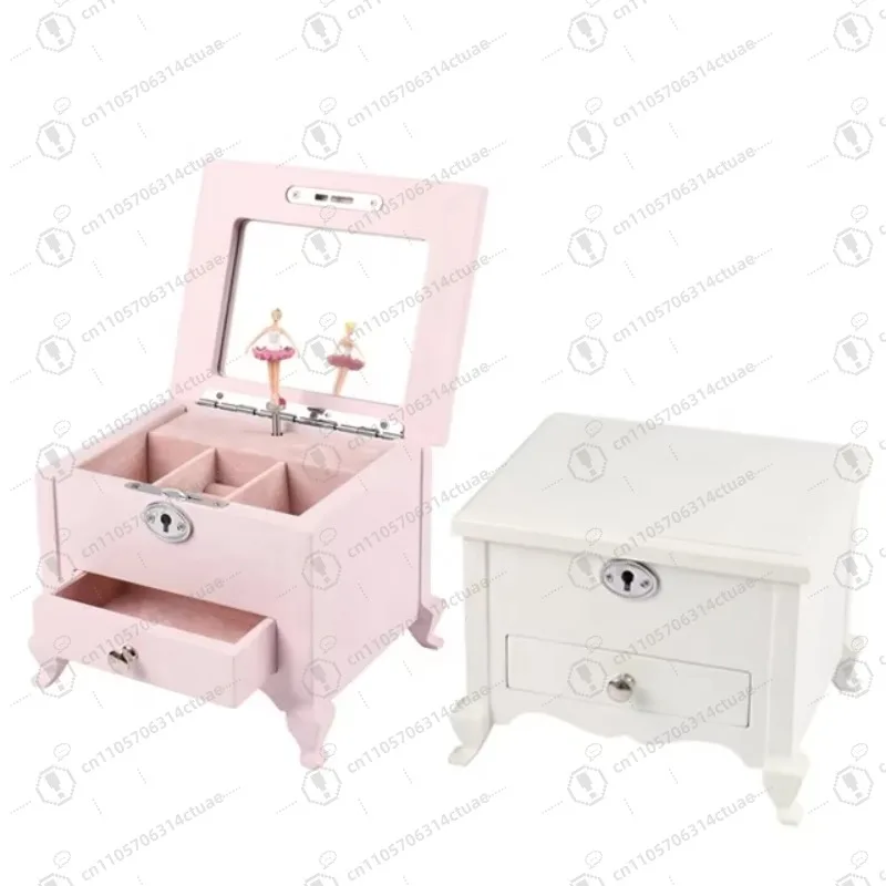 

Reusable Wooden Ring Box - Musical Jewelry Box with Lock & Key for Wedding