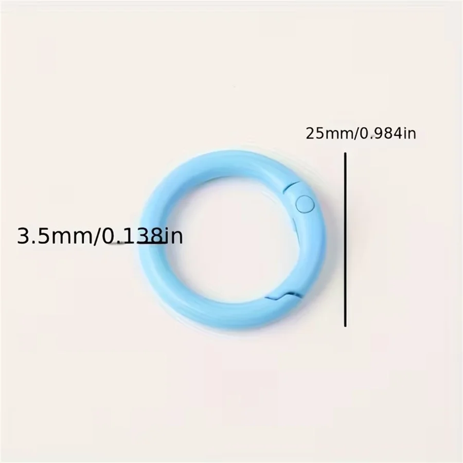 25mm Bunter O-Ring Federverschluss Karabiner Runder Schlüsselring Clip DIY Taschenanhänger Schlüsselanhänger Zubehör – Detail 6