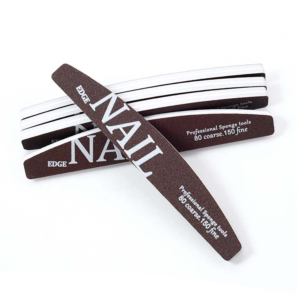 10Pcs Double Side Nail Art File 80/150 Grit Sponge Buffer Files Strip Washable Sanding Nails File For Acrylic/Natural Gel Nails