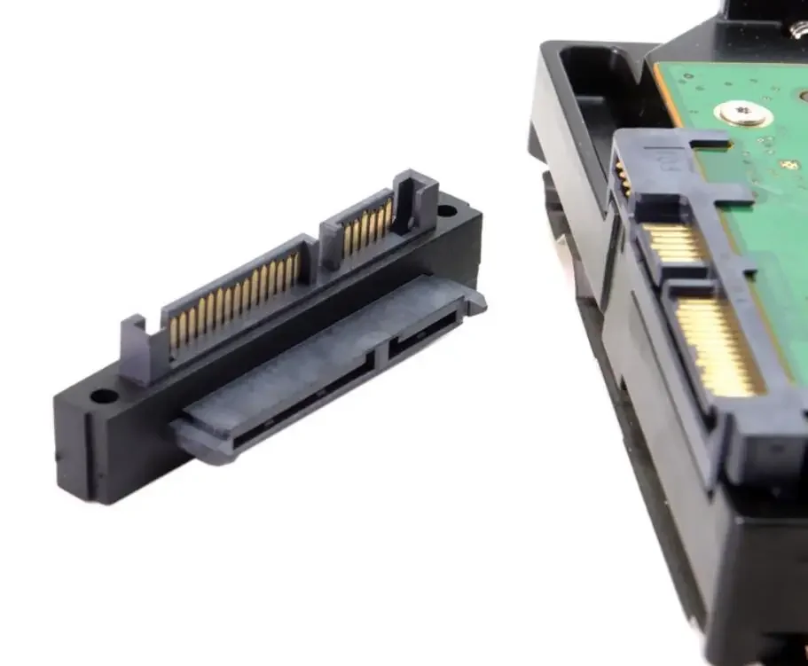 90 grados arriba y abajo en ángulo SATA 22 pines 7 + 15 macho a SATA 22 pines hembra adaptador convertidor de extensión conector adaptador SATA