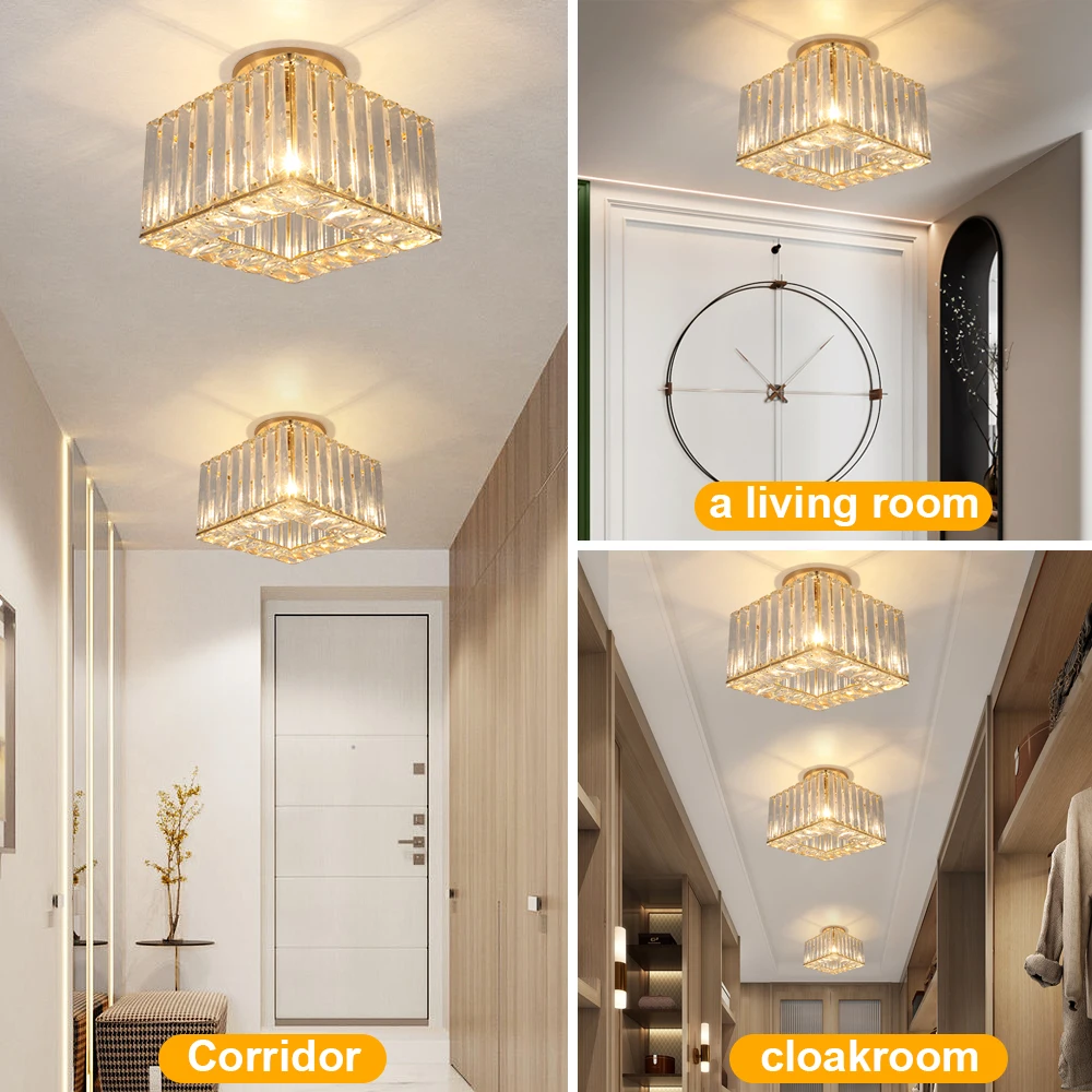 Led Pendant Light Modern Crystal Chandelier Kitchen Island Ceiling Lamp Dining Table Lustre Aisle Home Decor Corridor Fixture