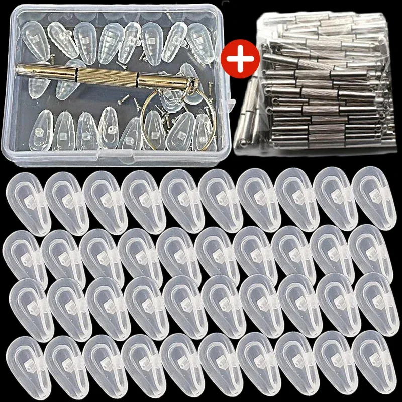 20pcs Glasses Nose Pads Screwdriver Soft Non Slip Air Cushion Nose Holder Invisible Self Adhesive Sticker Eyewear Accessories