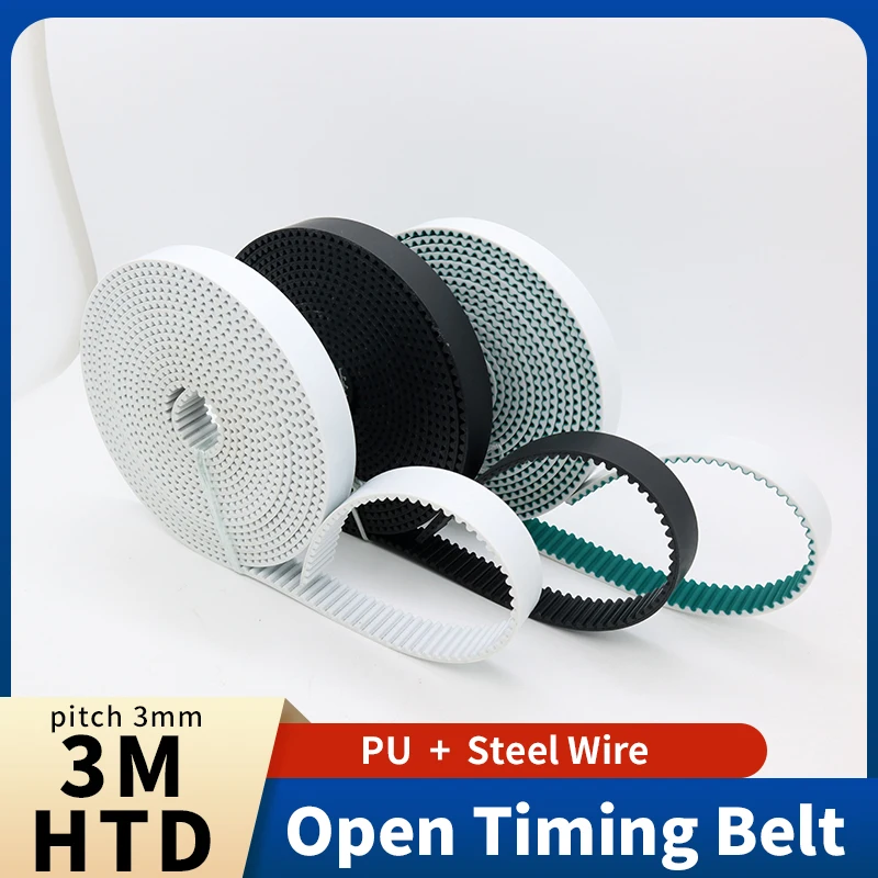 

HTD3M Open Belt PU HTD 3M Timing Belt Width 9mm 10mm 12mm 15mm 20mm 25mm 30mm PU Belt HTD3M Polyurethane Steel Belt 3M Open Belt