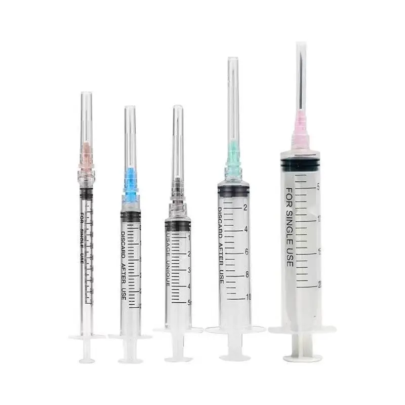 Wholesale 100pcs/box 1/3/5/10ml Disposable Sterile Plastic Syringe Luer Slip Syringes For Veterinary Human Industrial Use