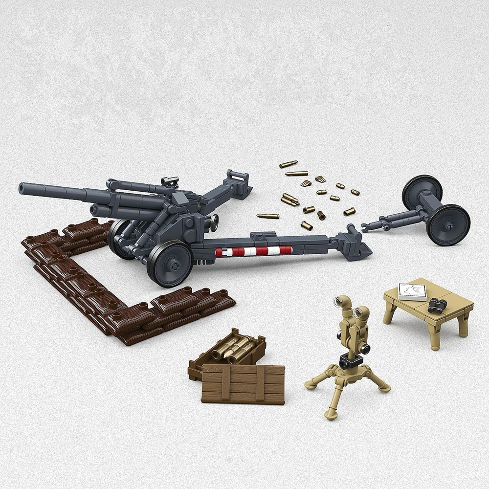 World War Army Military Soldiers GSfh18 15cm Howitzer Model Building Blocks Bricks Toys For Children