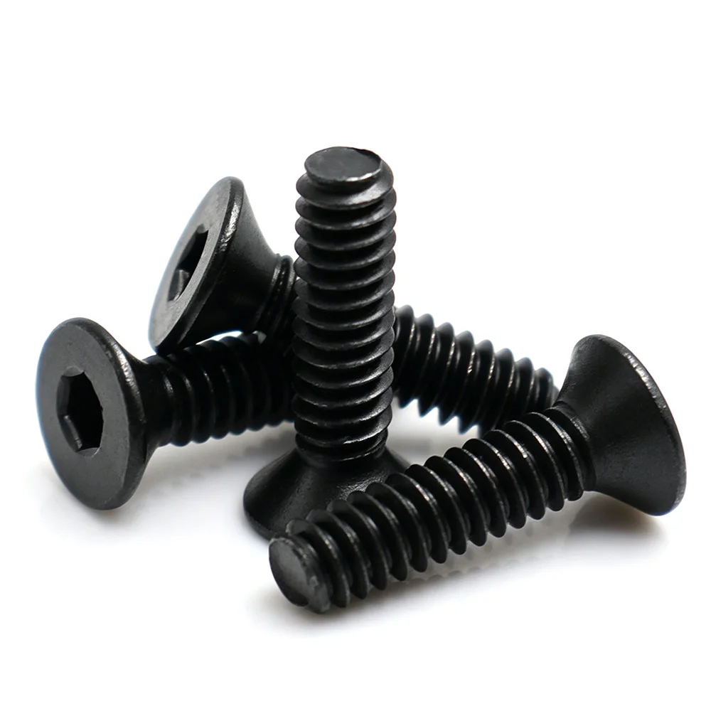 Black 10.9 Grade Unc Unf Imperial Inch Countersunk Hex Socket Screw Flat Bolt 4-40 6-32 8-32 10-24 1/4-20 5/16-18 3/8