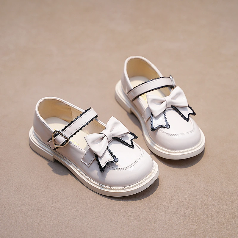 *Spring and Autumn Fashion Princess Comfortable Bow Casual Shoes Hot Selling Elegant Thick Bottom Children's Soft Flat Shoes