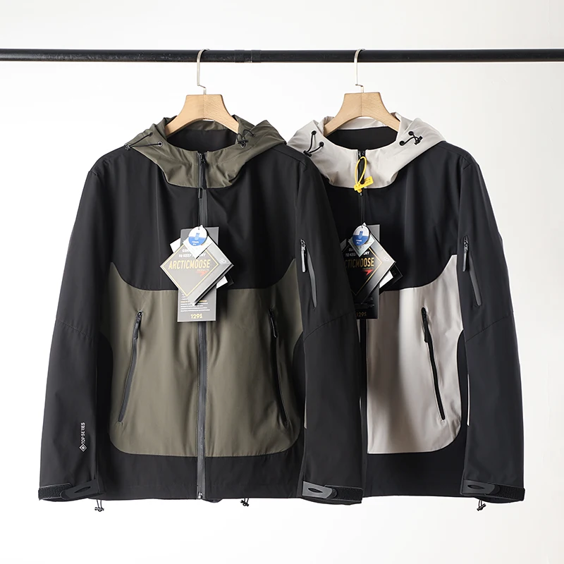 

Outdoor Capsule Men's Hooded Jaet Windproof Waterproof Breathable Faion Urban Sle Long Sve Stand Fit Autumn Coat