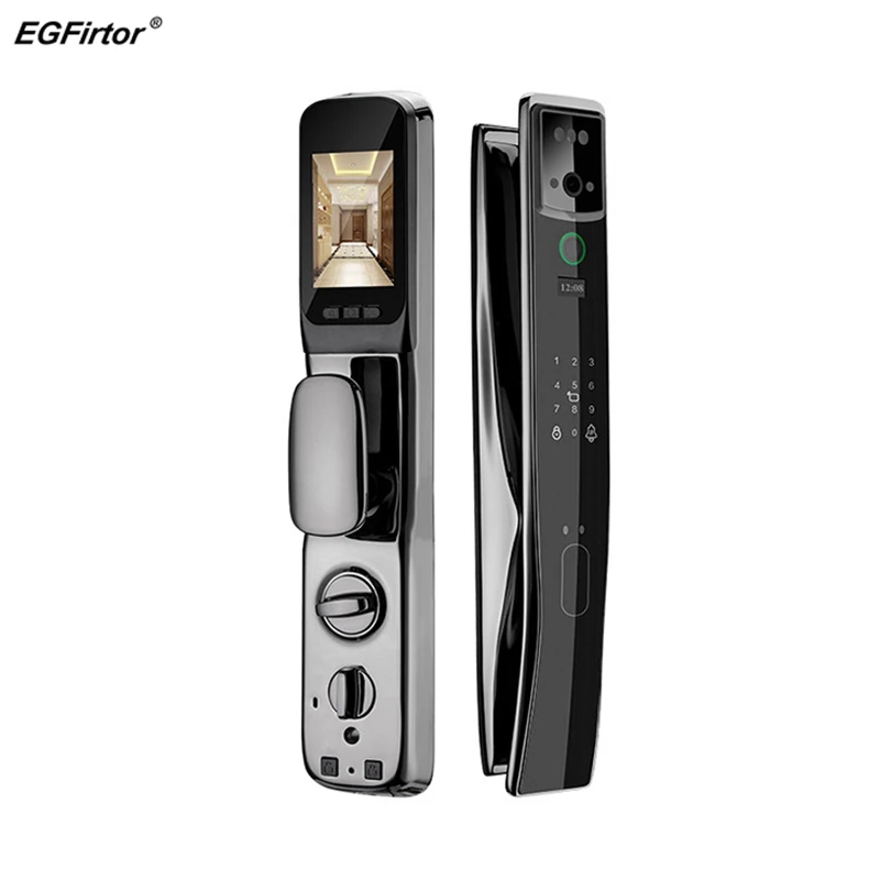 Monitoring 3D Face Recognition Fingerprint Lock APP Wifi Remote Password IC Card Lock Security Door Electronic Smart Door Lock