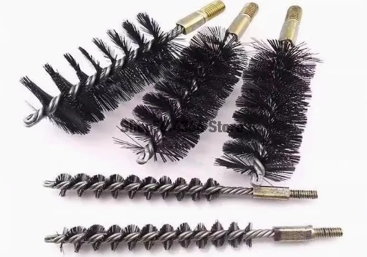 1Pc 10/12/14/16/18/20/25/30/32/35/38/40/43/45/50mm Diameter Stainless Steel Round Wire Tube Pipe Cleaning Brush 12mm 6mm Thread