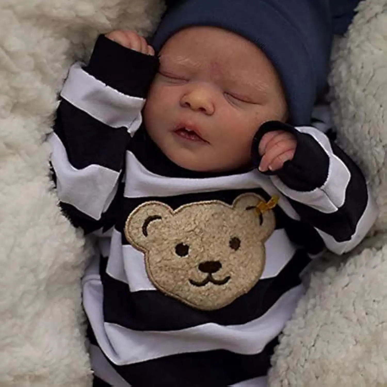 

Reborn Baby, полностью силиконовая, реалистичная, мягкая 18-дюймовая, реалистичная, с закрытыми глазами, виниловая, милая, для новорожденных, игрушка в подарок для детей