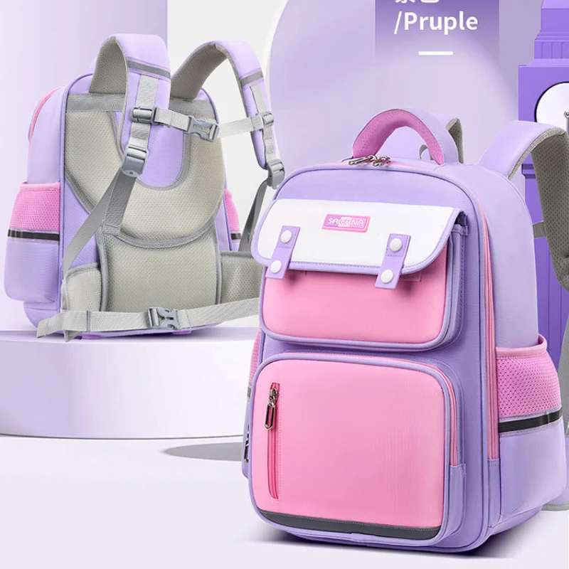 Mochilas escolares impermeables para niños y niñas, morral ortopédico para libros y escuela primaria