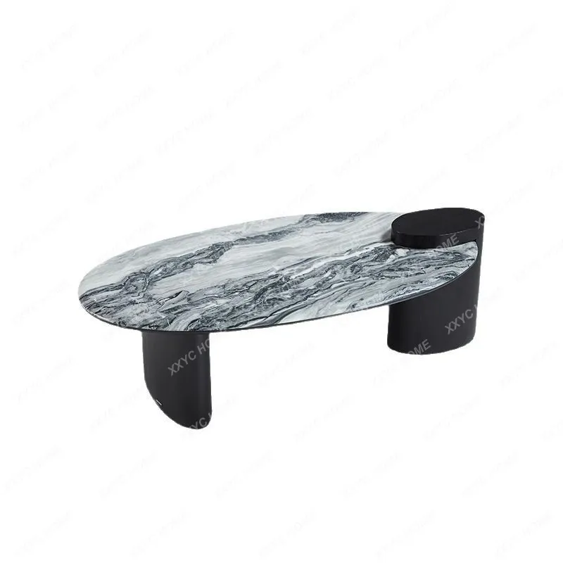

LCoffee table living room household small apartment retro medieval microcrystalline stone special-shaped simple