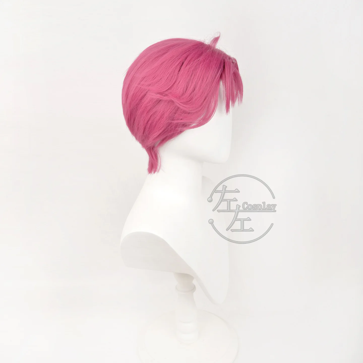 Sajaboys Abby Cosplay Wigs KPop Demon Hunters Role Wigs Male Pink Synthetic Hair Halloween Stage Performance Costume Accessories