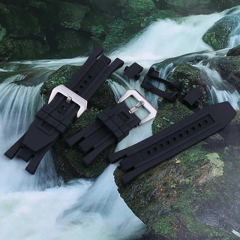 Compatible for Invicta 32mm Watch Strap Black Soft Silicone Rubber Replacement Band Sport Fitness Diving Watch Men's Wristband - view 5