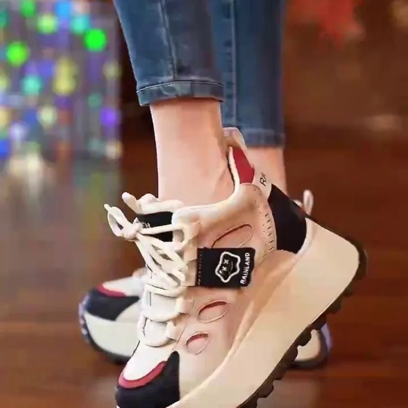 

2025 Hot Selling Spell Colors Genuine Leather Single Boot Fashionable Versatile Women Autumn Winter Boots Platform Increase Boot