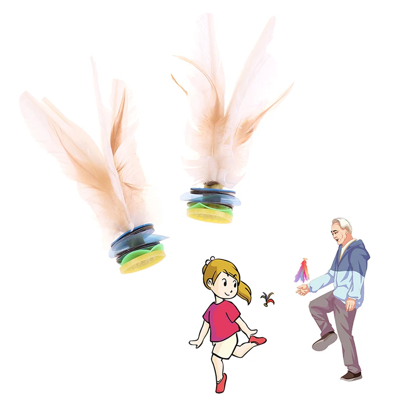 5 Styles Colorful Feather Shuttlecock China Jianzi Foot Kick Hand Wheel Fancy Goose Feather Shuttlecock Fitness Entertainment