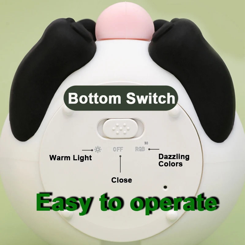 Panda Light Antibacterial Silicone Beside Lamp Baby Night Light Cartoon Toy  Children Bedroom Sleep Lamp No Noise Touch Sensor