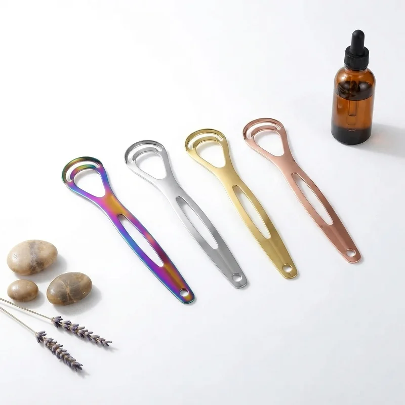 1/2/4PCS Stainless Steel Tongue Scraper, Reusable Oral Care Tongue Cleaner for Fresh Breath and Daily Mouth Hygiene