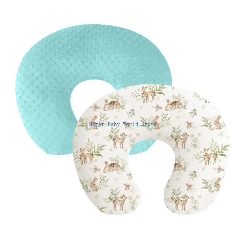 B2QD مجموعة من 2 أغطية وسادة رضاعة الطفل سهلة التنظيف غطاء وسادة التمريض السفر غطاء وسادة التمريض حالة لينة وتنفس #2