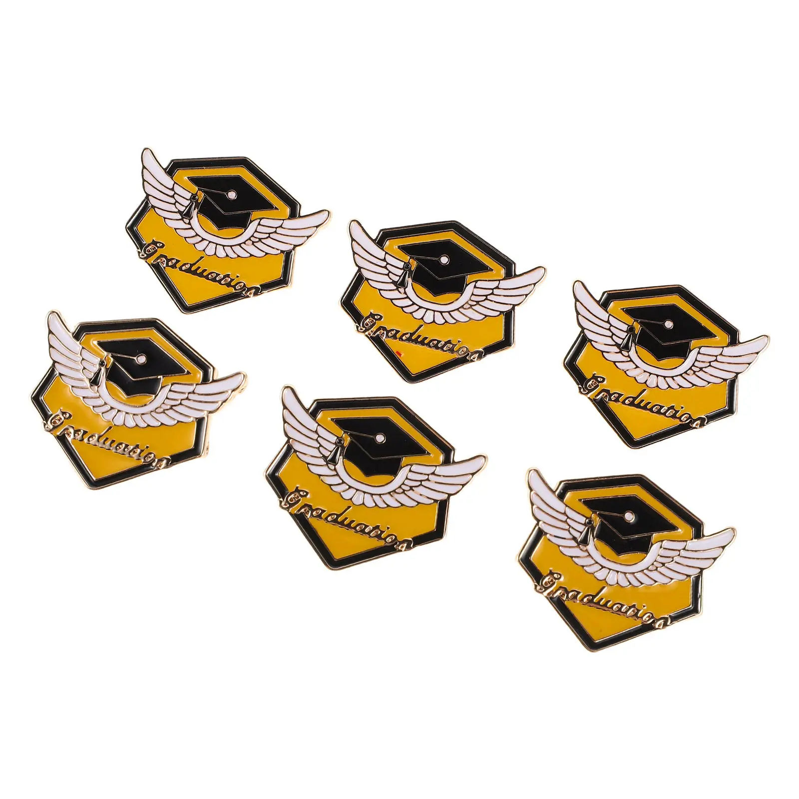 6Pcs Graduation Lapel Pin Cute Graduate Hat Brooch Cartoon Style for Clothes Hats Bags Graduation Badge Season Jewelry