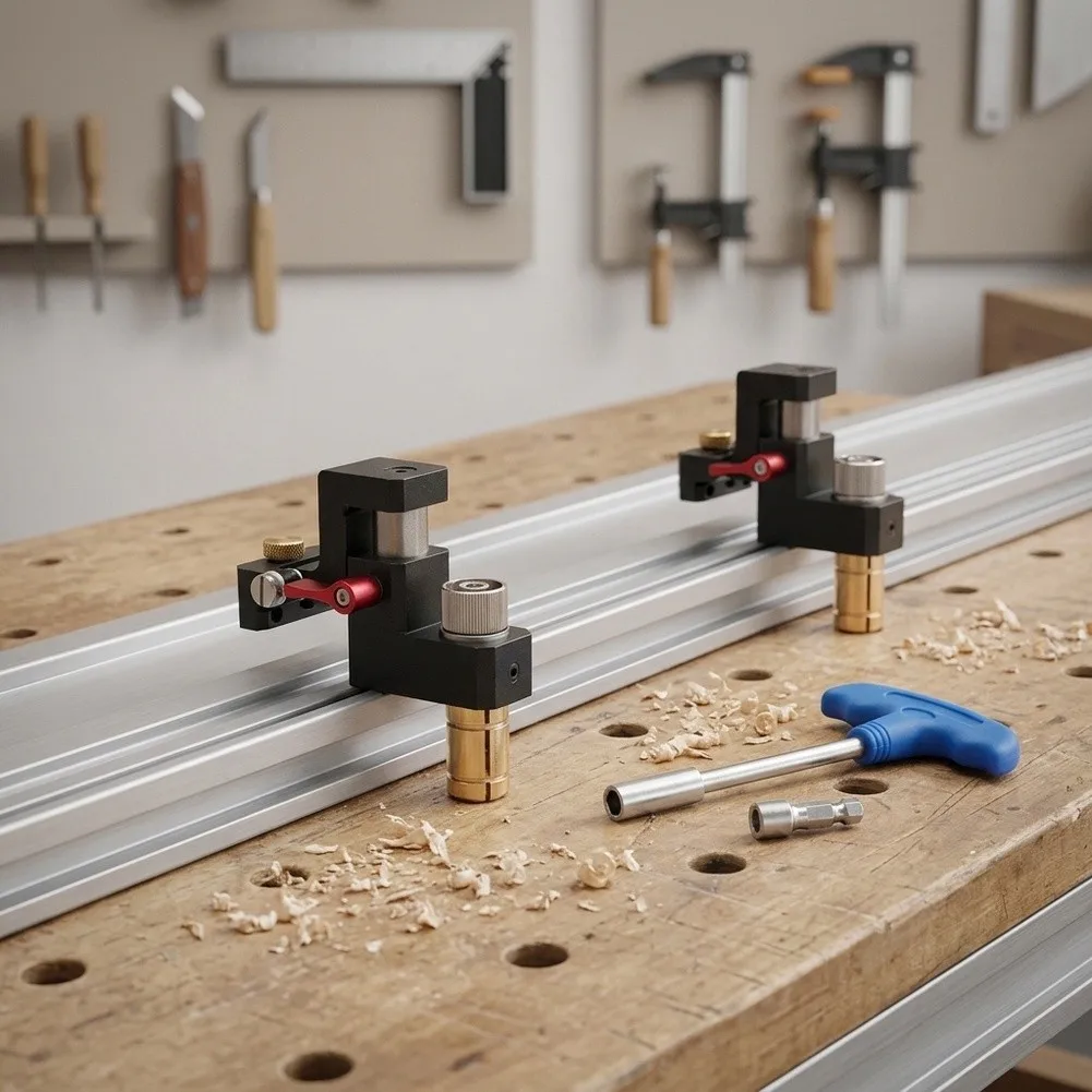 For Precision Woodworking Track Saw Stop Woodwork Cutting Guide Black Lateral Support Arms Tilt Resistant Design