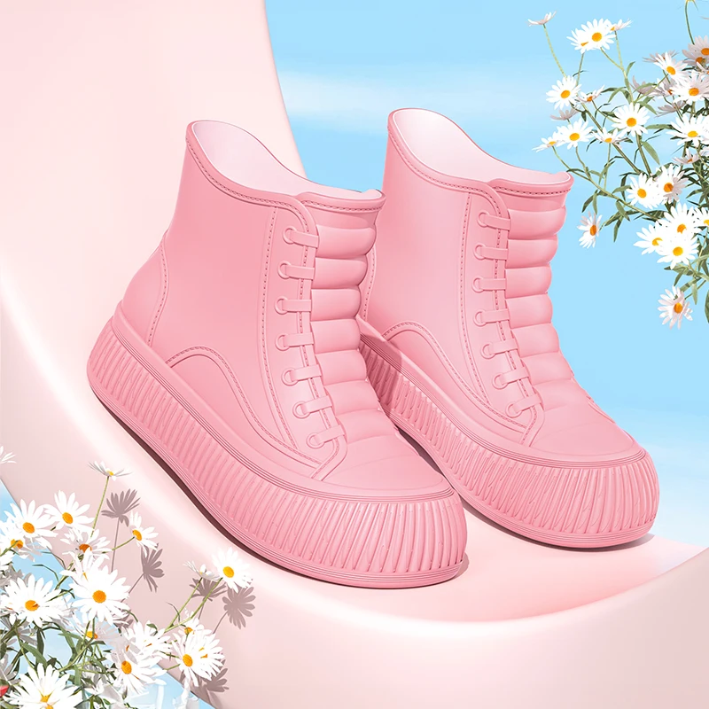 

Удобные модные женские резиновые сапоги. Легкие кухонные сапоги до середины икры из ПВХ без шнуровки для уличной одежды и морской воды.