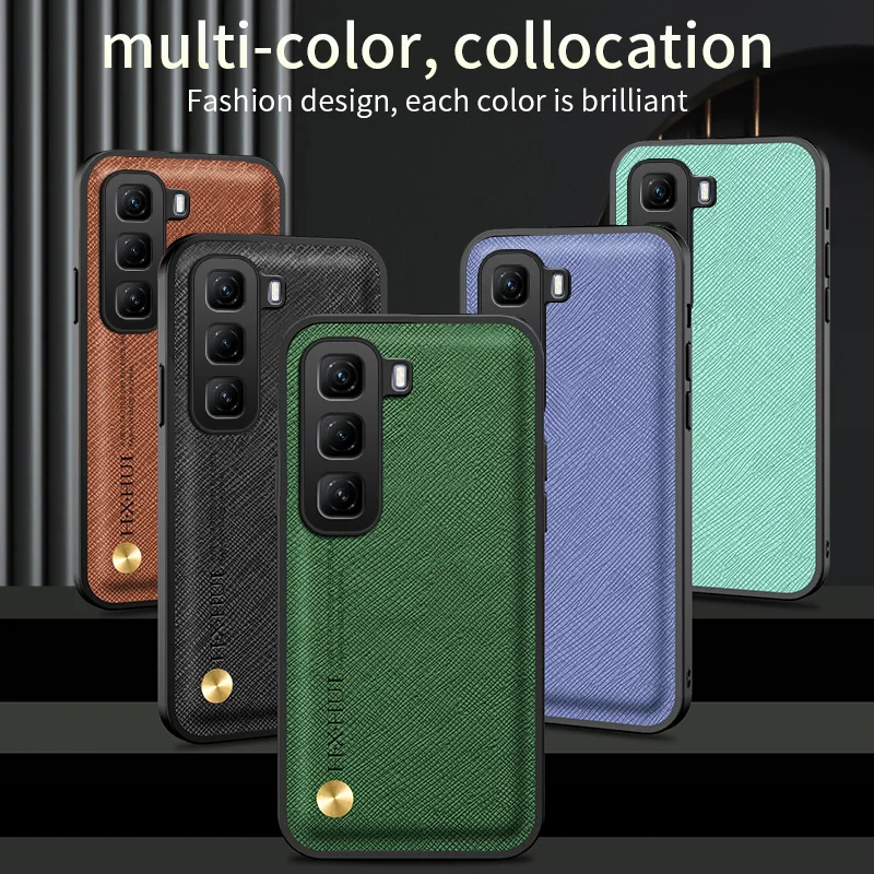 For Infinix Hot 60 60i 50 Pro Plus Case Luxury Saffiano Leather Skin-friendly Anti-fall Cover For Infinix Hot60 i Funda