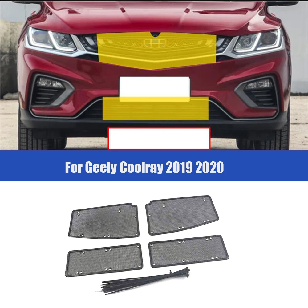 Stainless Car Front bumper Grille Insect proof net Screening Mesh Protection Covers Trim For Geely Coolray 2019 2020 2021